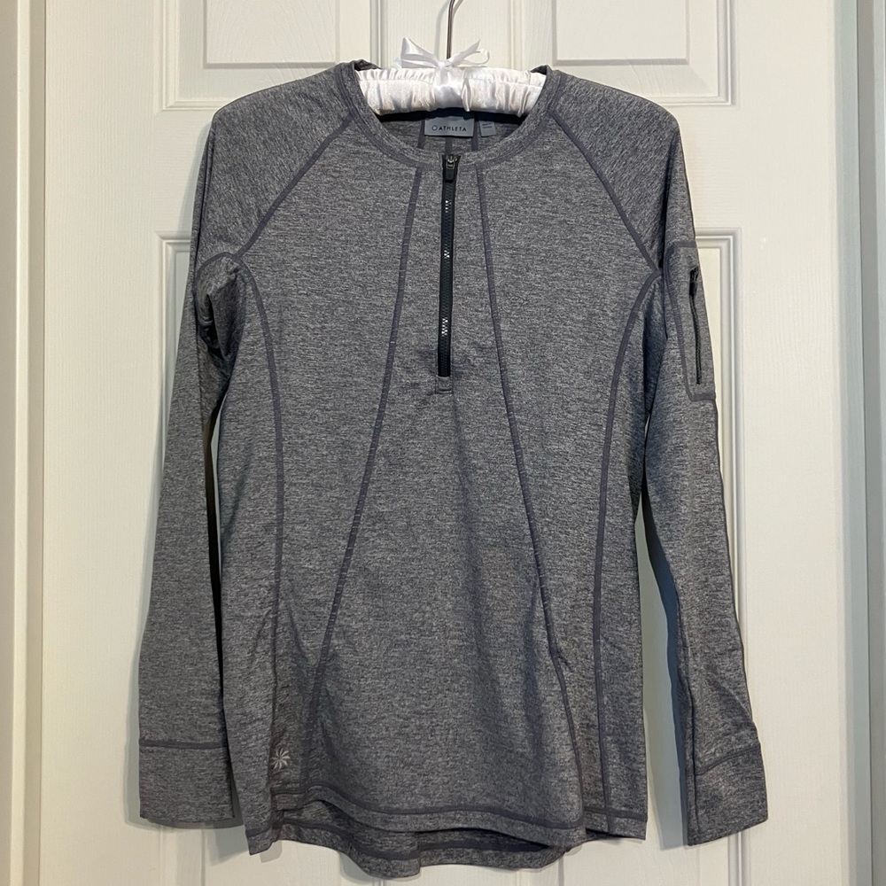 Athleta Pacifica UPF Zip Up Long-Sleeved Tee Shirt